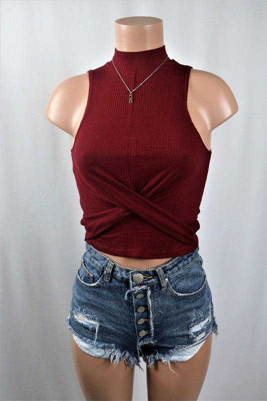 Twist front crop top