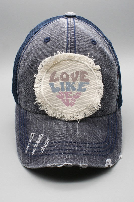 Love Like Jesus Heart Light Colored Patch Hat