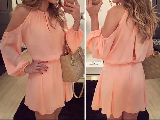 Strapless dress strap long-sleeved dress casual