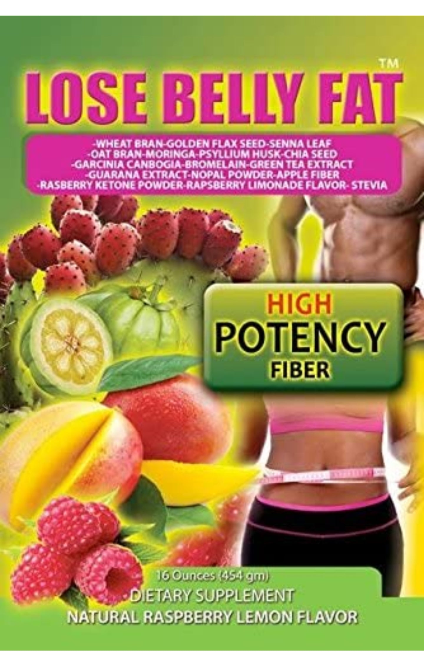 LOSE BELLY FAT FLUSH SHAKES-FIBER WEIGHT LOSS POWDER MIX-16OZ.