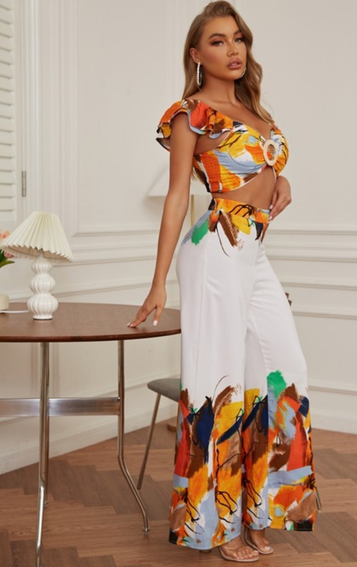 Chicways Printed Pants Set