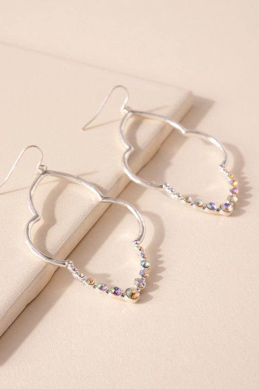 Quatrefoil Rhinestones Dangling Earrings