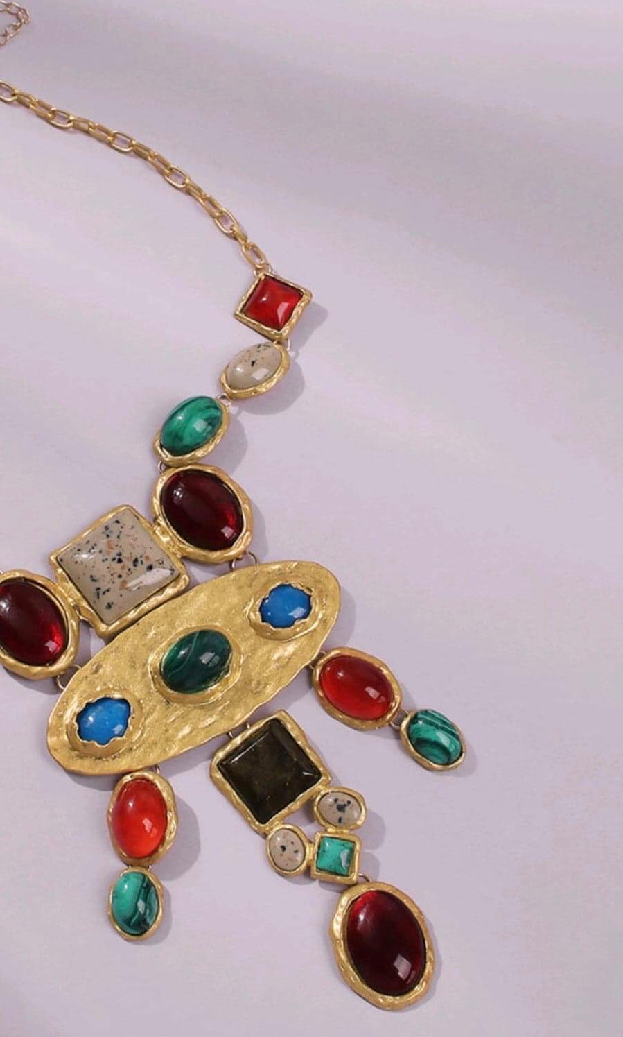 Necklace Colorful style Germstone statement fashion