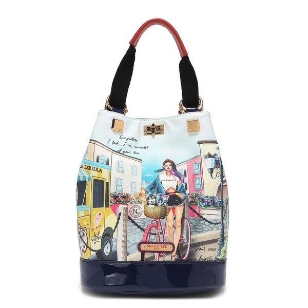 NICOLE LEE MULTIFUNCTIONAL BUCKET BAG BACKPACK