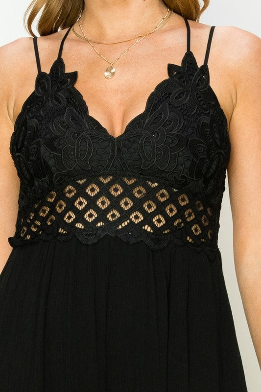 IN LOVE BUSTIER LACE MAXI DRESS