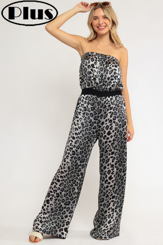 PRINTED PLUS JUMPSUIT