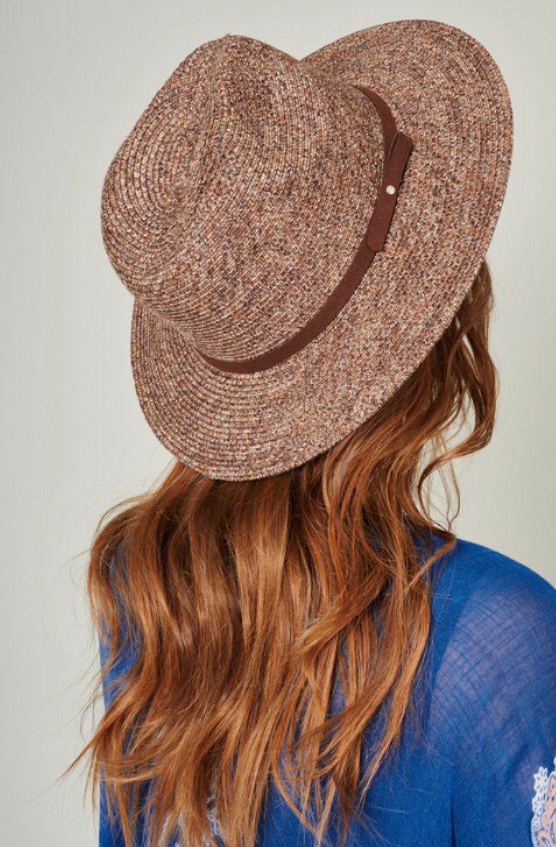 Looped Suede Band Panama Hat