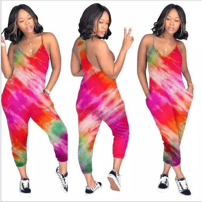 Casual printed one piece jumpsuit