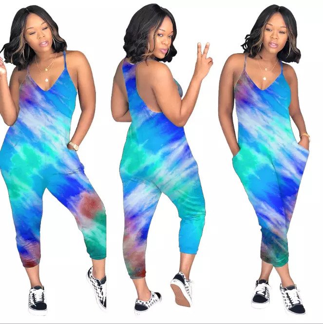 Casual printed one piece jumpsuit