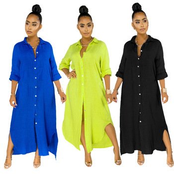 casual long shirts dress