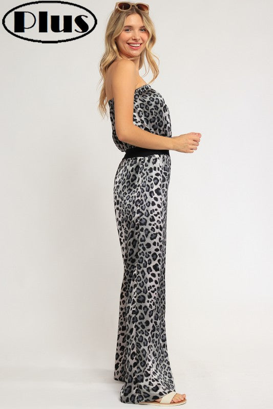 PRINTED PLUS JUMPSUIT